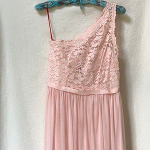 David's Bridal Petal Pink Bridesmaid Dress